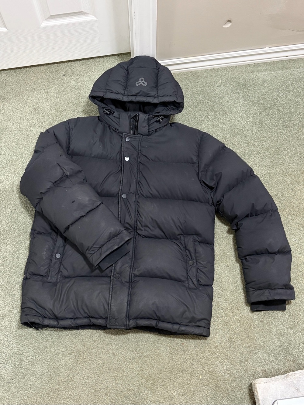 Men's Black Puffer Hooded Jacket